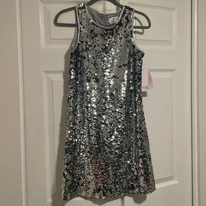 Lavender by Us Angels dress sz 14/16 nwt flippable sequins purple / silver